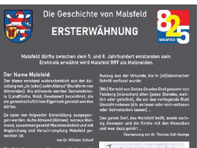 825-Jahrfeier - Die 20 Info-Tafeln