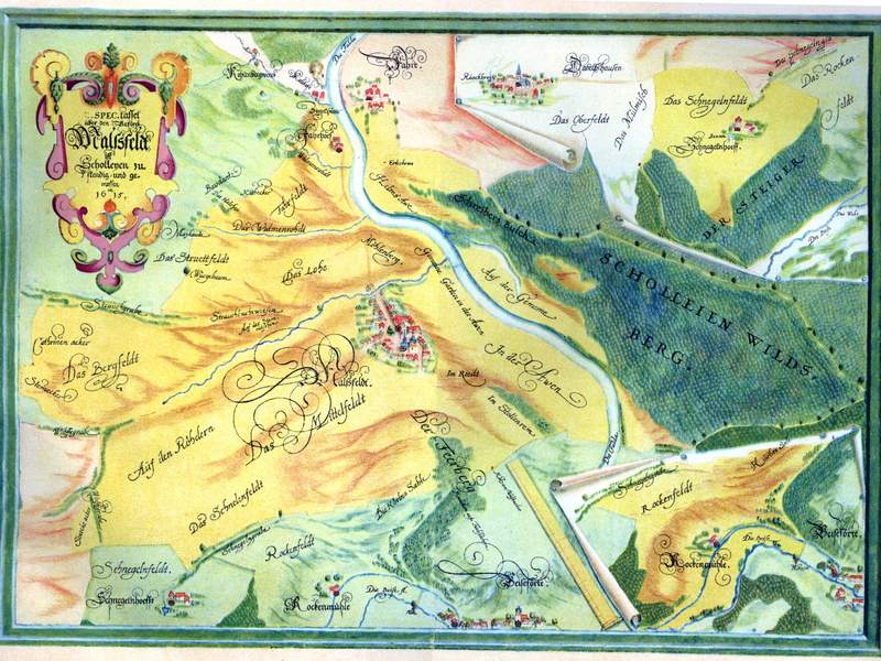 Landtafel (handgezeichnete Karte) von Wilhelm Dilich Malsfeld