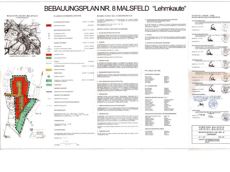 Der Bebauungsplan Nr. 8 'Lehmkaute' Malsfeld
