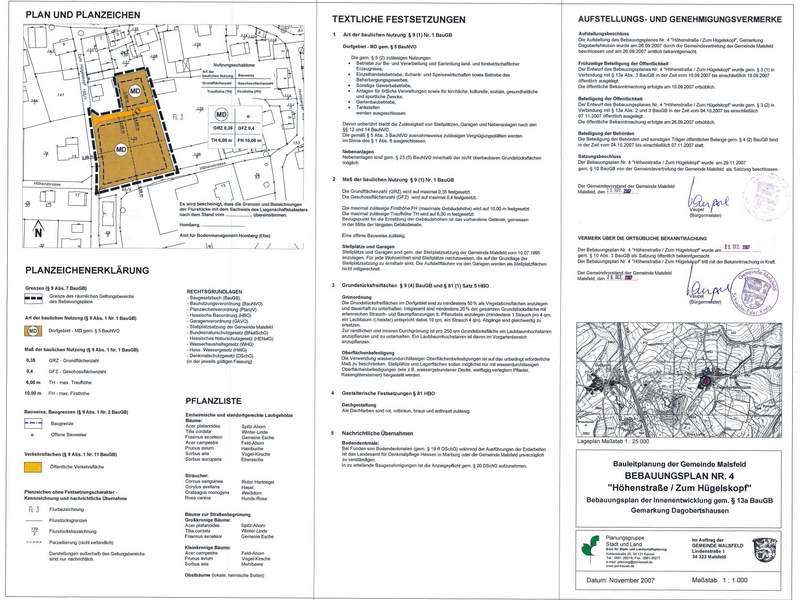Der Bebauungsplan 04 Dagobertshausen